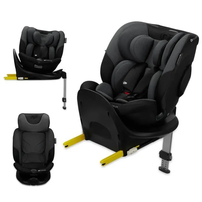 Siège auto I-size 40-150 cm - KINDERKRAFT I-FIX - Siège pivotant 360 - Base intégrée avec isofix - Systèmes de sécurité - Noir-0