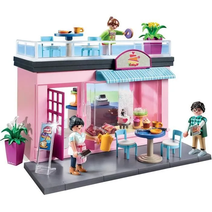 PLAYMOBIL - City Life La Ville - Salon de thé - 3 personnages - Accessoires inclus-4