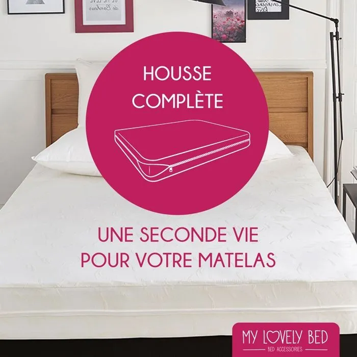 My Lovely Bed - Rénove Matelas 140x190/200 cm | Housse complète pour matelas | Anti Acarien - Economique et Pratique - Tissu Coton-1