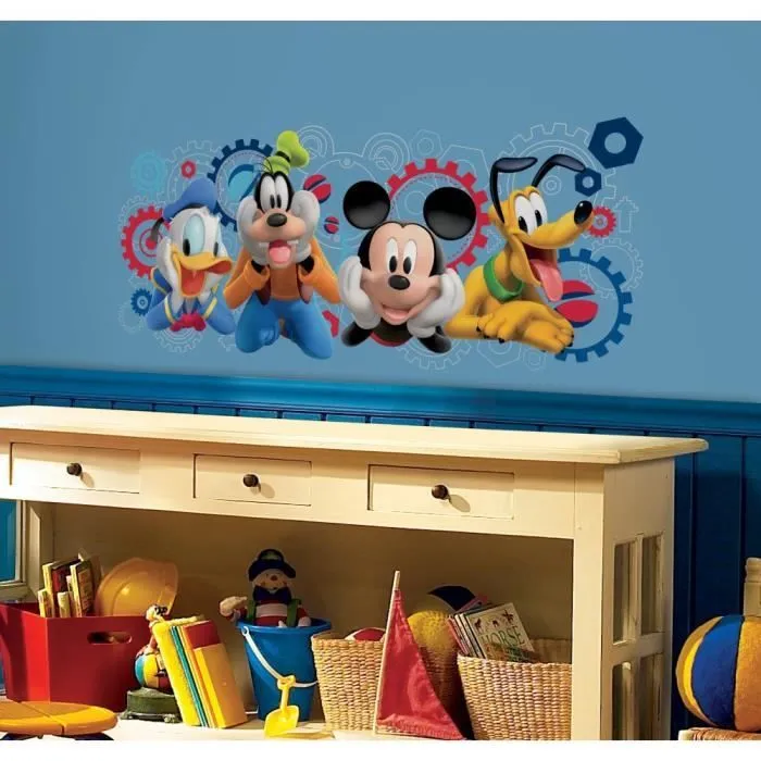 Sticker géant ROOMMATES - DISNEY MICKEY MOUSE - Rouge - Pour chambre d'enfant - Décoration murale-1