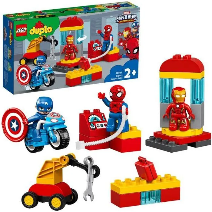 Jouet de construction - LEGO® - 10921 - DUPLO - Labo des Super-Héros - Iron Man et Spider-Man-0