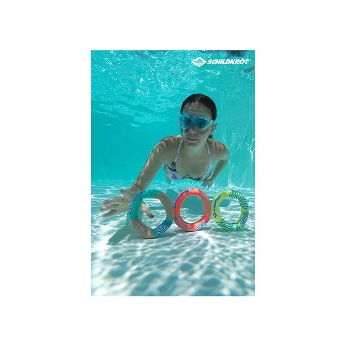 Jeu d'eau et de plage - SCHILDKROT - Anneau de plongée en néoprène - Set de 3 - Multicolore - 14 cm-2