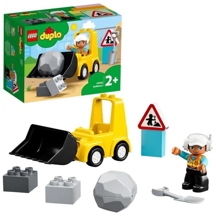 LEGO® 10930 DUPLO Le Bulldozer, Engins De Chantier Jouet Pour Enfant de 2 Ans Et Plus, Jeu Motricité Fine Pour Garçons Et Filles-0