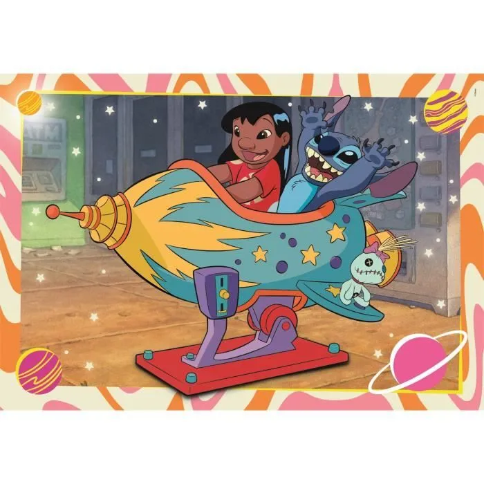Puzzle 2x60 pièces Stitch, Pour enfants à partir de 3 ans, Thème dessins animés, CLEMENTONI-1