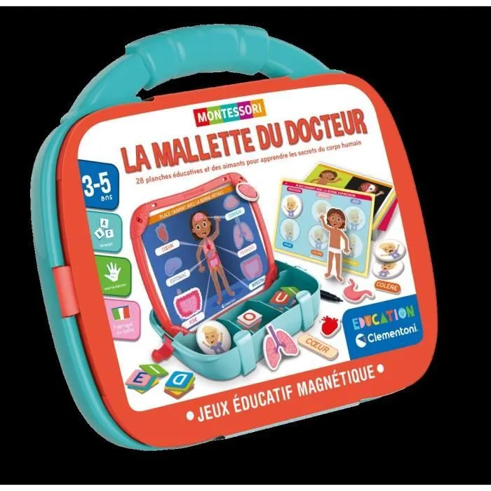 CLEMENTONI - Mallette magnétique - Corps et émotions - Apprentissage - Dès 2 ans-0