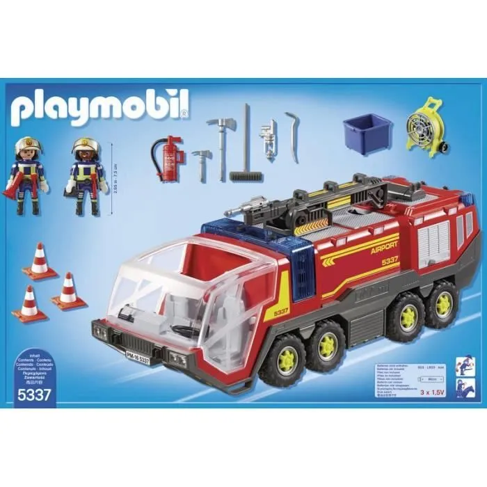 PLAYMOBIL - City Action - Pompiers avec véhicule aéroportuaire - 86 pièces - Mixte - A partir de 4 ans-3