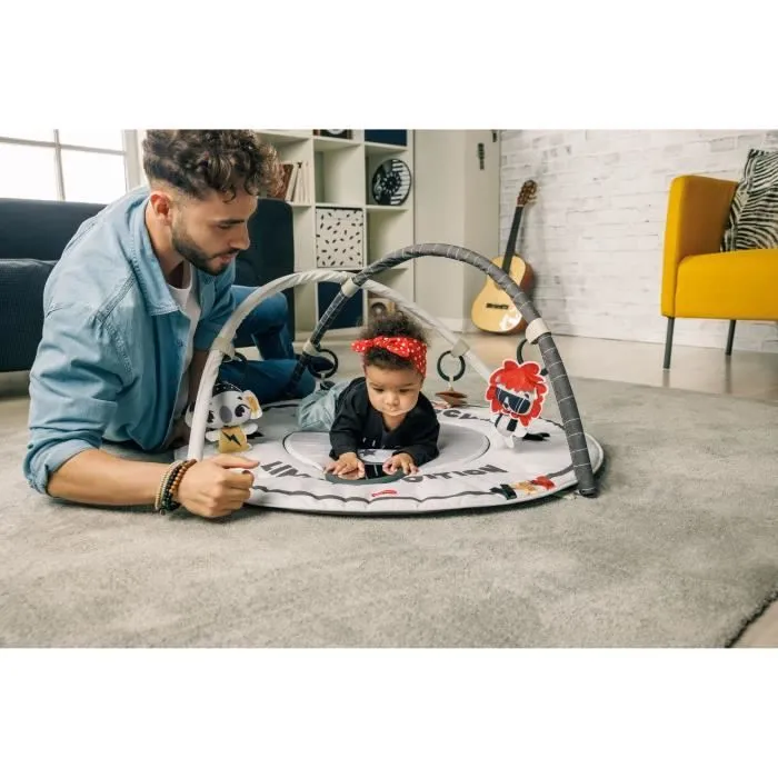 TINY LOVE TAPIS D'EVEIL GYMINI ROND, confortable, 20 activités,Rock-6