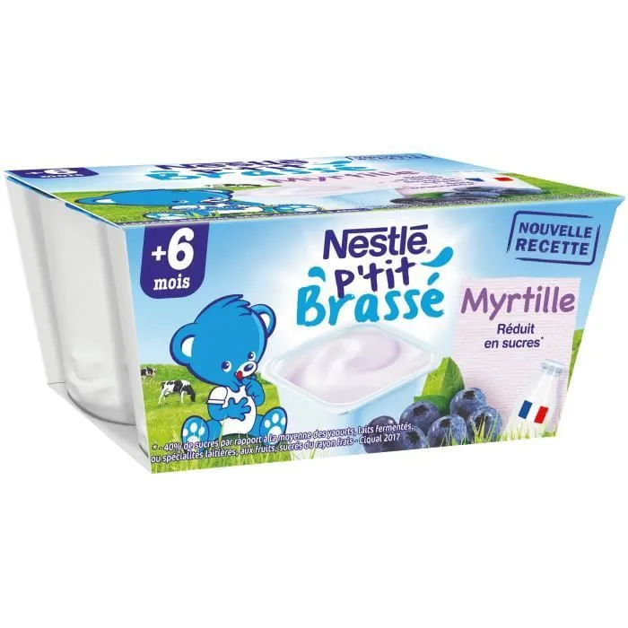 NESTLÉ P'tit Brassé Mini Nature - 4x100 g - Dès 6 mois - Lot de 6-0