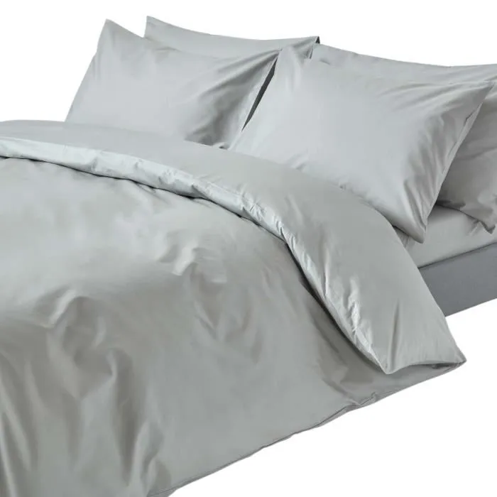 Housse de couette en coton égyptien 200 fils - Marque - Gris acier - 135 x 200 cm-0