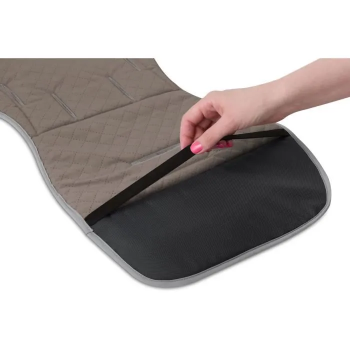 Bellochi Coussin Poussette Universel Été Matelas Poussette Universelle avec Coussin Anti-Choc - Coton et Velours - Marron-2