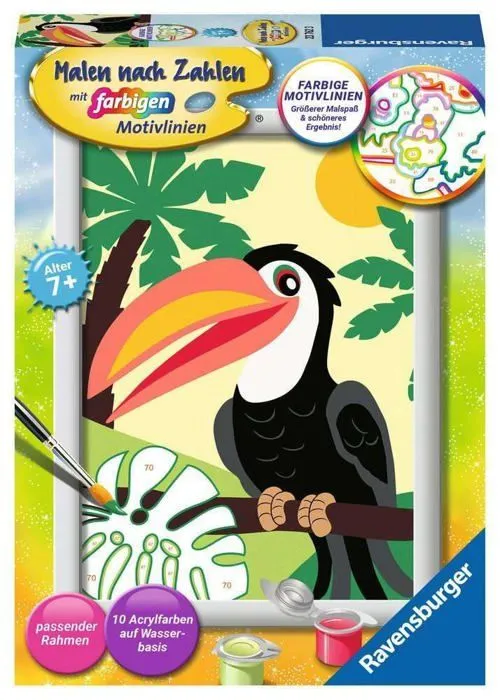 Ravensburger - 23762 - Peinture par numéros -Toucan dans la Jungle-Enfants à partir de 7 Ans,-0