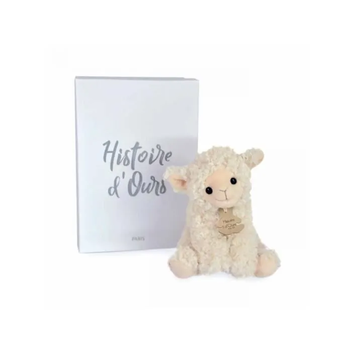 Peluche Agneau Vintage PM - Histoire d'ours - 20CM - Bébé - Blanc - Mixte-0