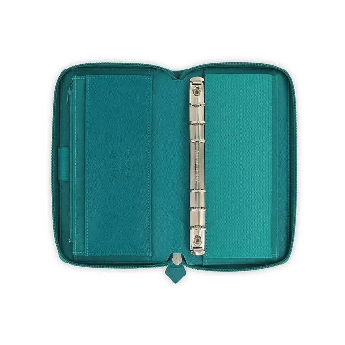 Agenda organiseur - FILOFAX - Personal Compact Zip - Aqua - Rigide - Avec spirales-1