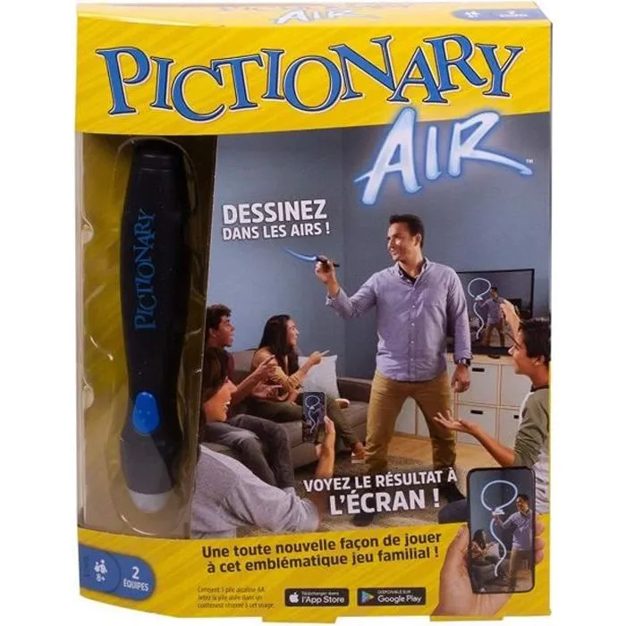 Mattel Games - Pictionary Air - Jeu de société et de dessin - 2 équipes - 8 ans et +-0