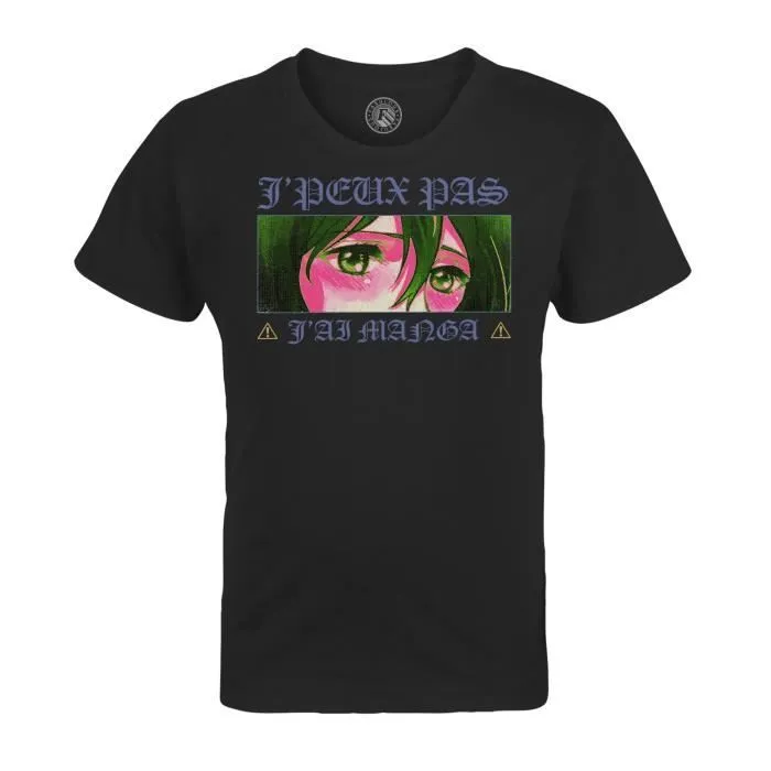 T-shirt Enfant Noir J'peux Pas J'ai Manga Mikasa Anime Otaku Manga Fanart Waifu-0