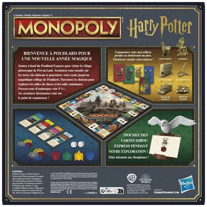 Monopoly Harry Potter édition, Jeu de société de plateau, Aventures magiques à Poudlard, dès 8 ans, 2 à 6 joueurs-7