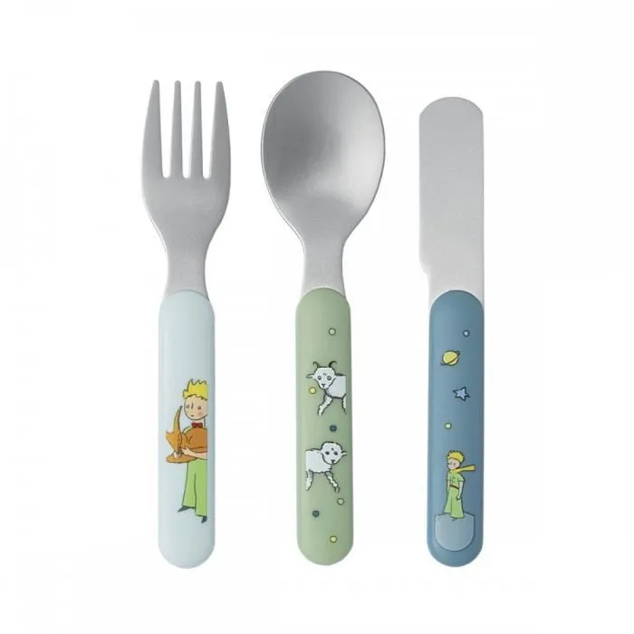 Set de couverts bébé - PETIT JOUR - Le Petit Prince - bleu - inox plastique ABS-0