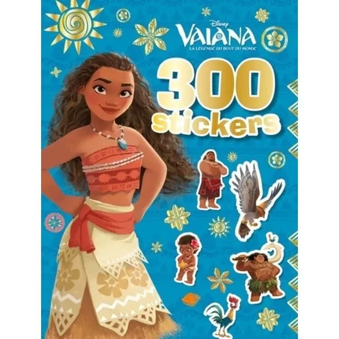 Cahier d'activités - Vaiana - 300 stickers - Décors à animer - Aventures avec Maui - Collection Vaiana-0
