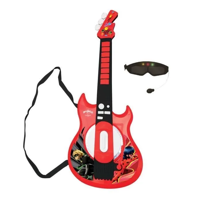 Guitare électronique lumineuse avec lunettes équipées d'un micro - Ladybug-0