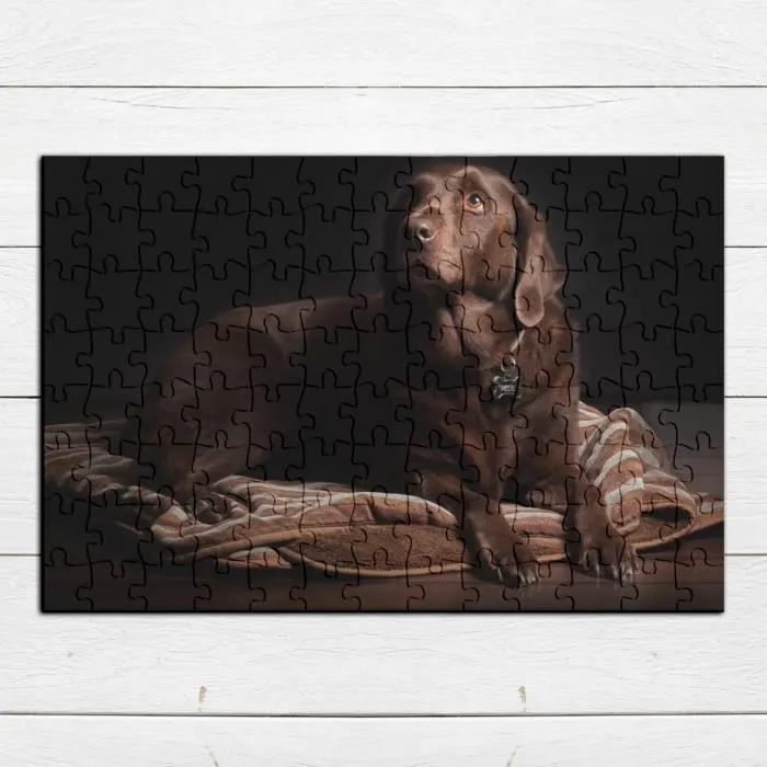 Puzzle Classique - FABULOUS - Labrador sur sa Couche Sépia Chien - 100 Pièces - Intérieur - Adulte-3