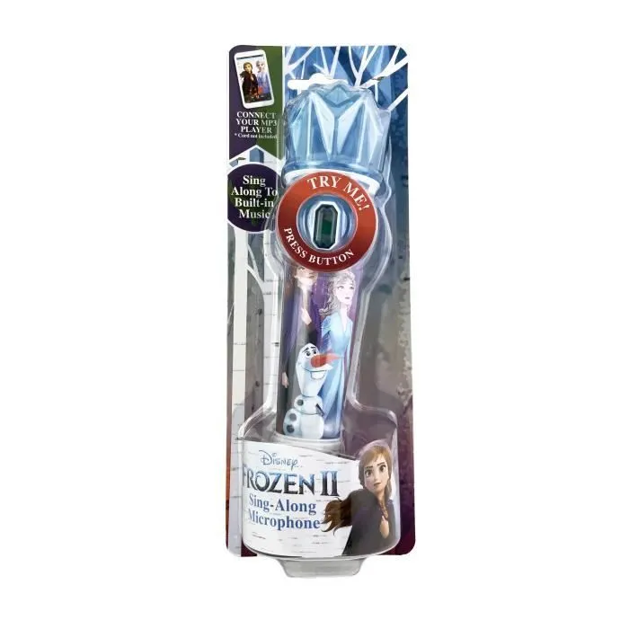 Microphone karaoké La Reine des Neiges 2 - Halo lumineux - Bleu pour enfant fille-1