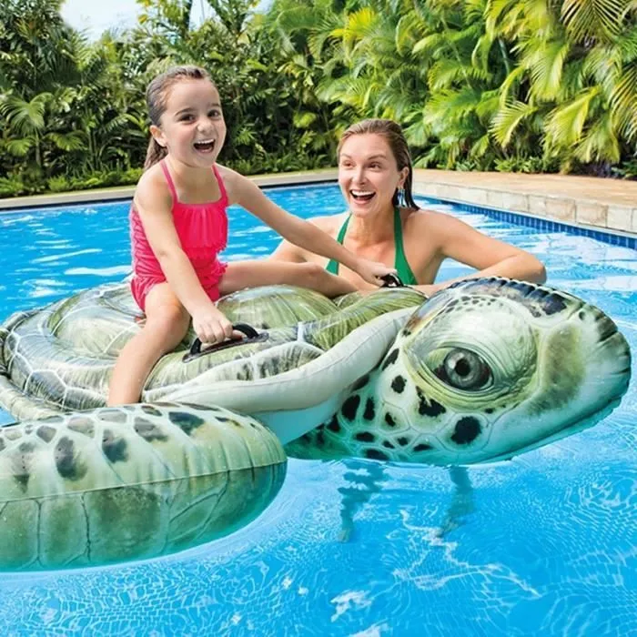 Bouée gonflable Tortue de Mer à Chevaucher - INTEX - Design réaliste - Pour enfants à partir de 3 ans-0