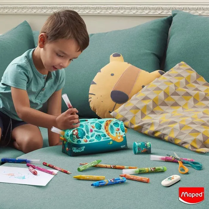 Crayons de Cire - Maped - Jungle Fever - 12 Crayons - Couleurs Éclatantes - Protection en Papier-4