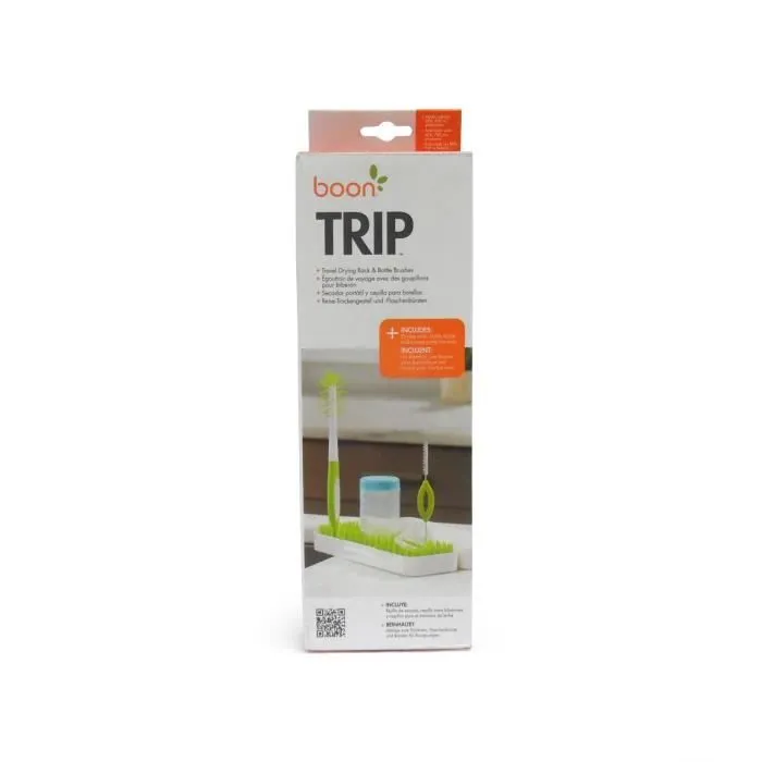 Egouttoir et Lave-Biberon de Voyage Trip - BOON - Mixte - Dès la naissance - Vert et blanc - Silicone-4