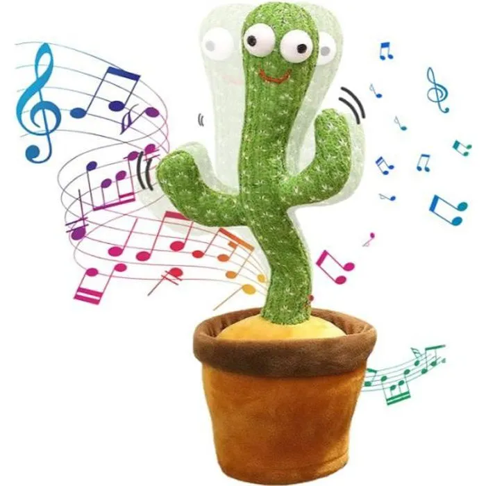 Jouet Cactus Enfants,Cactus Qui Danse, Jouet en Peluche pour Enfants, Apprendre à Parler, poupées, 120 chansons, Enregistrement-0