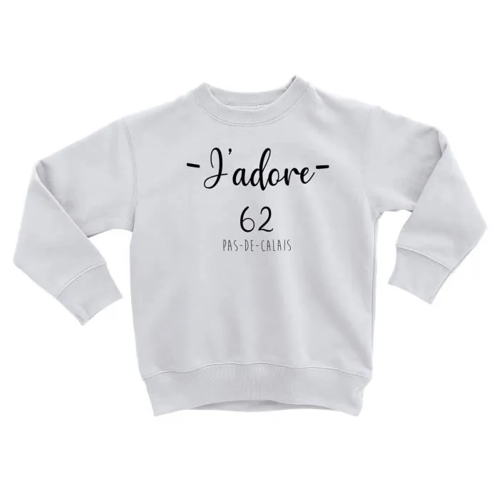 Sweatshirt Enfant J'Adore 62 Pas De Calais Departement France Region Arras-0