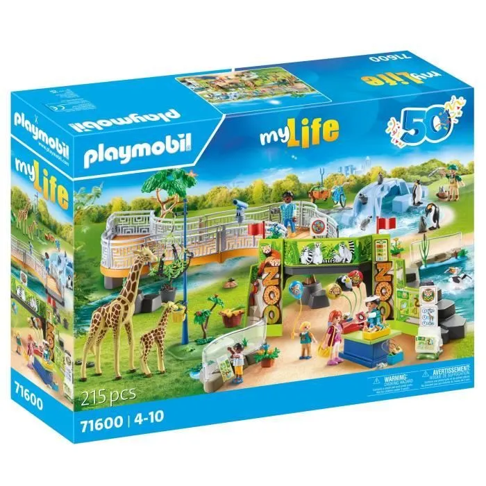 PLAYMOBIL 71600 Parc animalier avec visiteurs, My Life, 66 pièces, Dès 4 ans-4