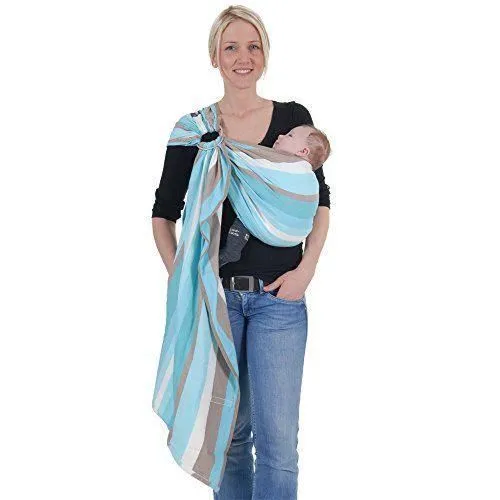 Hoppediz Ring-Sling Écharpe de Portage en Sergé Croisé avec Guide dUtilisation Brest-0