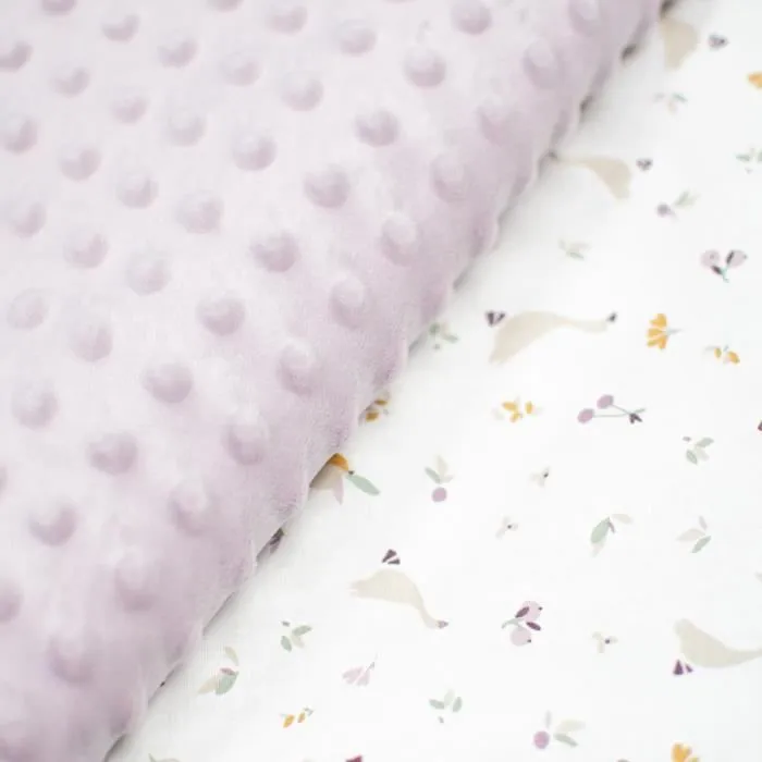 Couverture réversible en minky Sidonia 100x150 cm Lilas-3