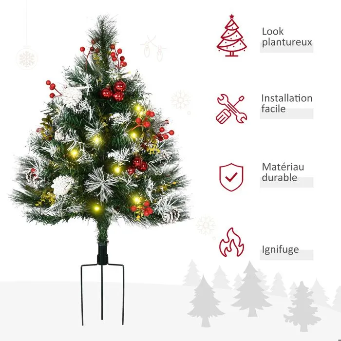 HOMCOM - Sapin de Noël - PVC - 40x40x75cm - Vert-4