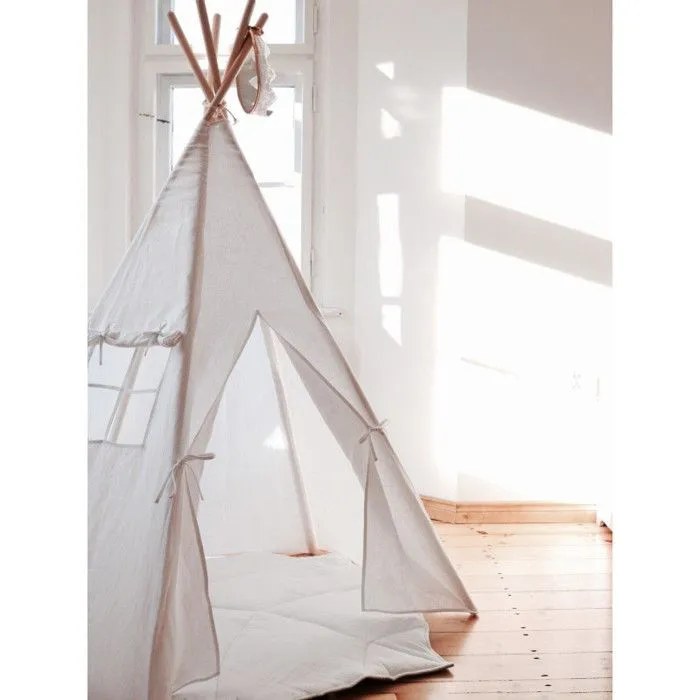 Ensemble tipi et tapis en lin enfant Moi Mili "blanc" - blanc - TU-3