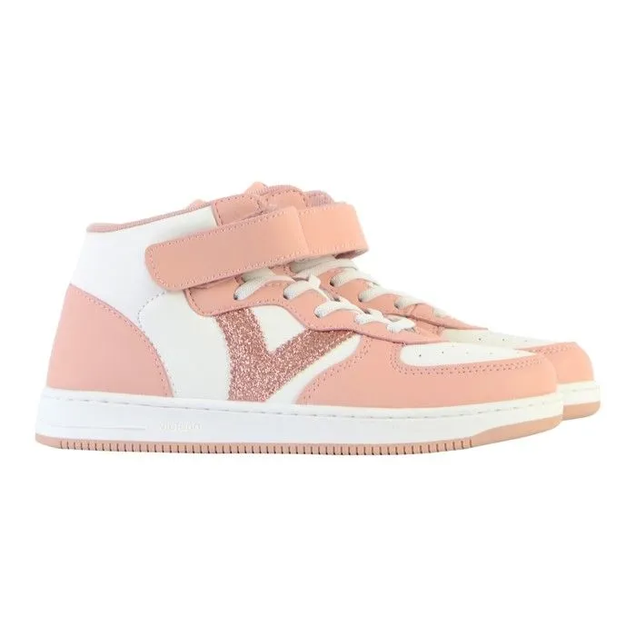 Baskets bébé fille Victoria Tiempo Three-Tone Mid - rose foncé - Lacets - Synthétique-2