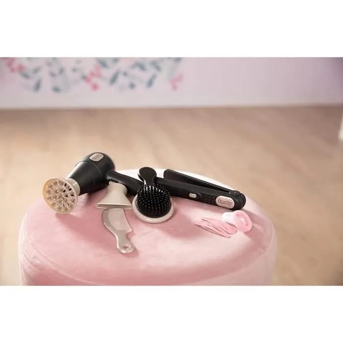 Smoby - My Beauty Hair Set - Set de Coiffure Enfant - Lisseur et Sèche-Cheveux Factices - Fonctions Electroniques - 320144-2