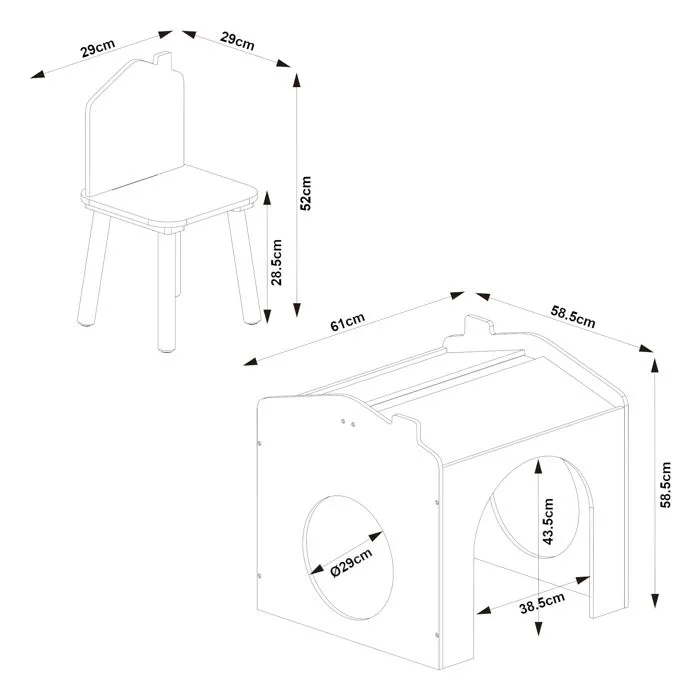 Ensemble de table de dessin et 2 chaises pour enfants Romso vert menthe-2