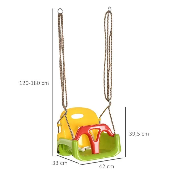 Outsunny - Balançoire pour Enfant - PP - 42x33x180cm - Vert-3