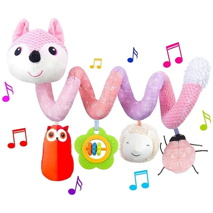 Jouets pour poussettes,jouets suspendus d'ornement de berceau de landau, jouet en spirale de poussette de lit de bébé - Rose-0