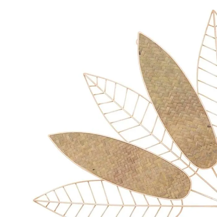 Déco murale "Feuille" - métal 81x45 cm - Beige - Atmosphera createur d'interieur-1