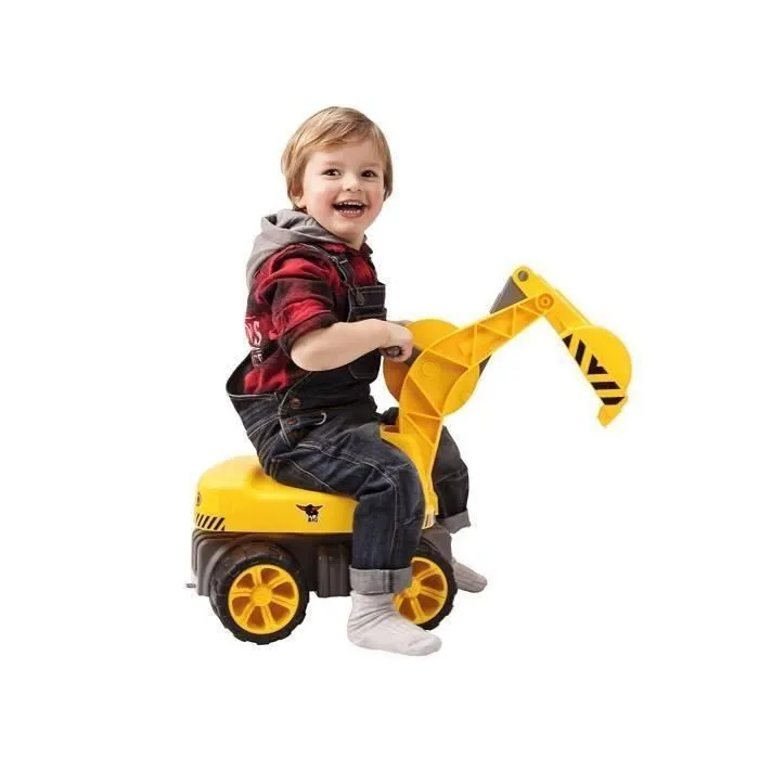 Véhicule miniature - SMOBY - BIG MAXI Pelleteuse - Bras articulé - Roues silencieuses - Jaune-1