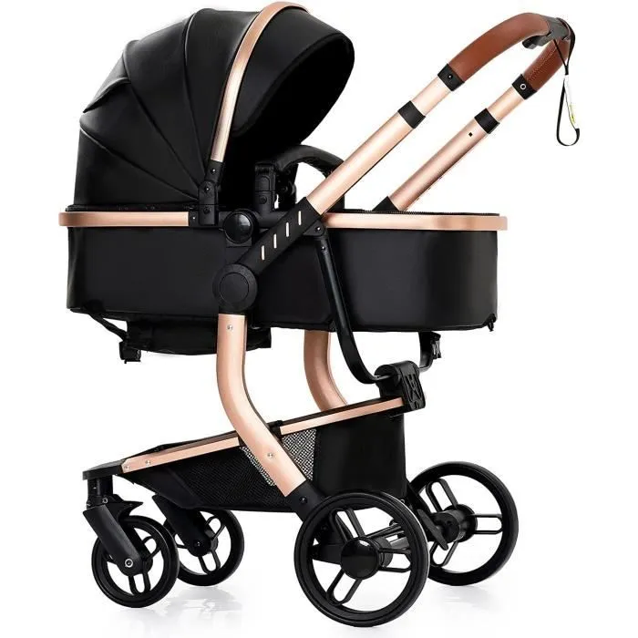 Poussette Combinée 3 en 1 - MARQUE - Modèle - Noir - 4 roues - Pliable - Légère-3
