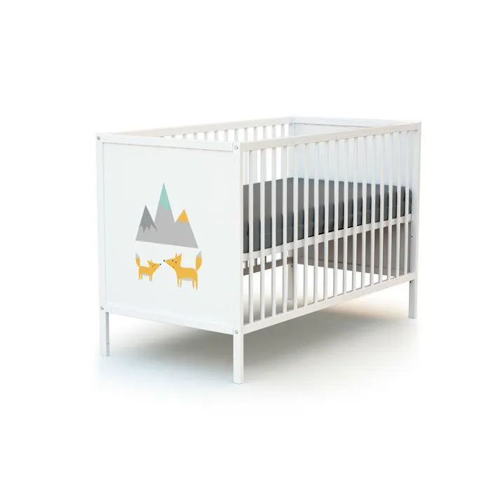 WEBABY - Chambre bébé lit et commode à langer en bois ALBA  Blanc - Taille unique-1