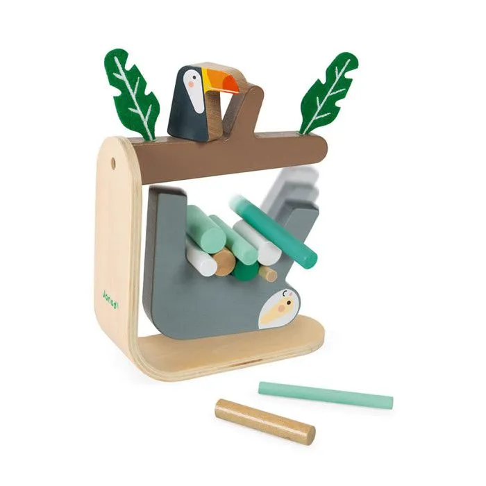 Jeu d'équilibre en bois - JANOD - Paresseux magnétique - Pour enfants dès 3 ans - Couleurs douces-3