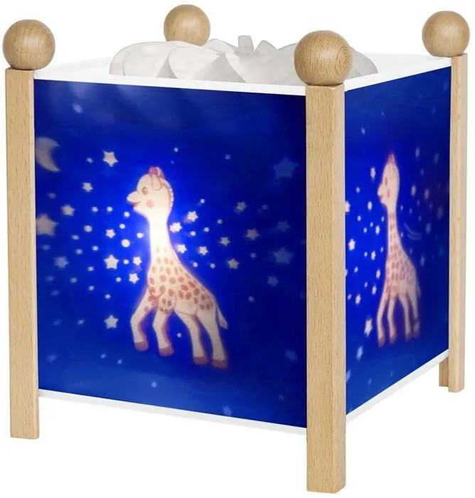 Lanterne Veilleuse Magique Sophie la Girafe - TROUSSELIER - Bois - Bleu - A partir de 3 ans-0