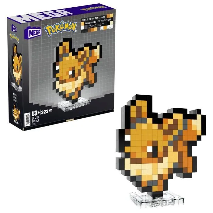 Mega-Pokémon-évoli-Coffret De Construction Rétro Pixel Art 323 Pièces - MEGA Pokémon - HTH78-0
