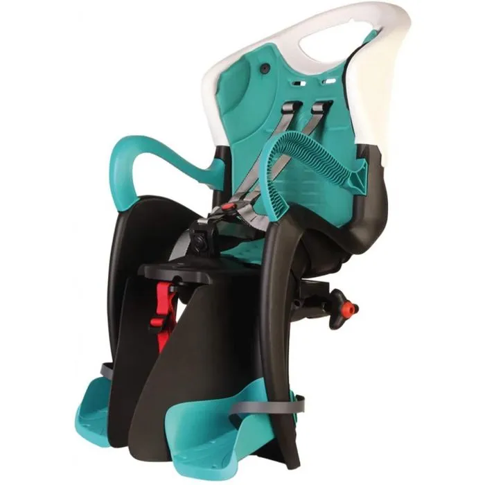 Siège vélo enfant - Bellelli - Tiger Standard - Blanc/Turquoise - Sécurité 5 points - Dossier réglable-1