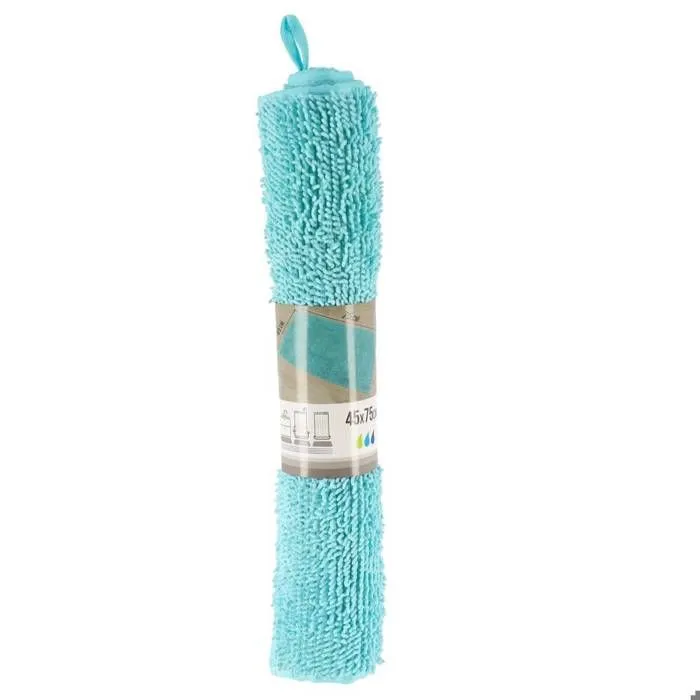 TENDANCE - Tapis de salle de bain en polyester Vert d'eau 45 x 75 cm Vert D'eau-0