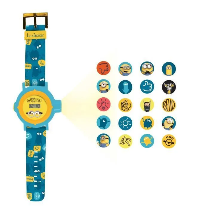 Montre digitale - Les Minions - Projection 20 images - Bracelet ajustable - Mixte - Enfant-0